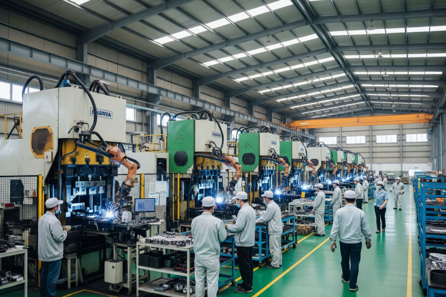 đi kỹ sư nhật vận hành máy dập kim loại