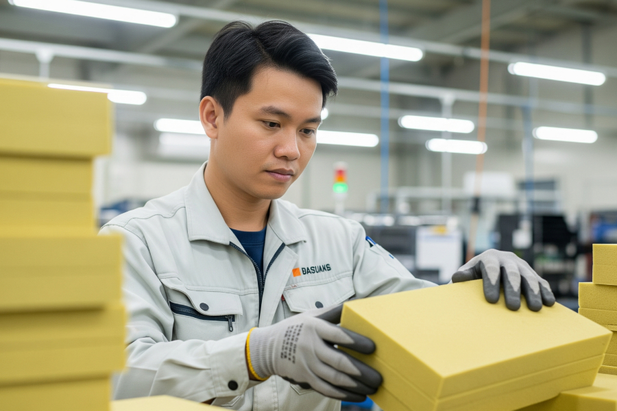 kiểm tra hộp xốp cách nhiệt ô tô